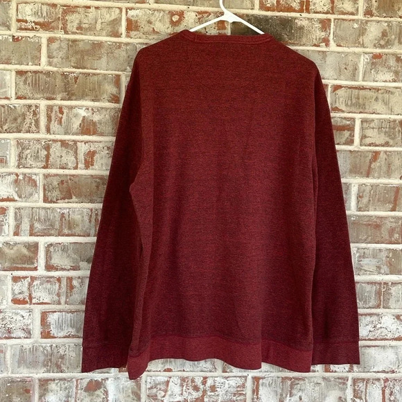 Member’s Mark Heathered Rust Textured Crew Neck Pullover Banded Shirt - Picture 7 of 9
